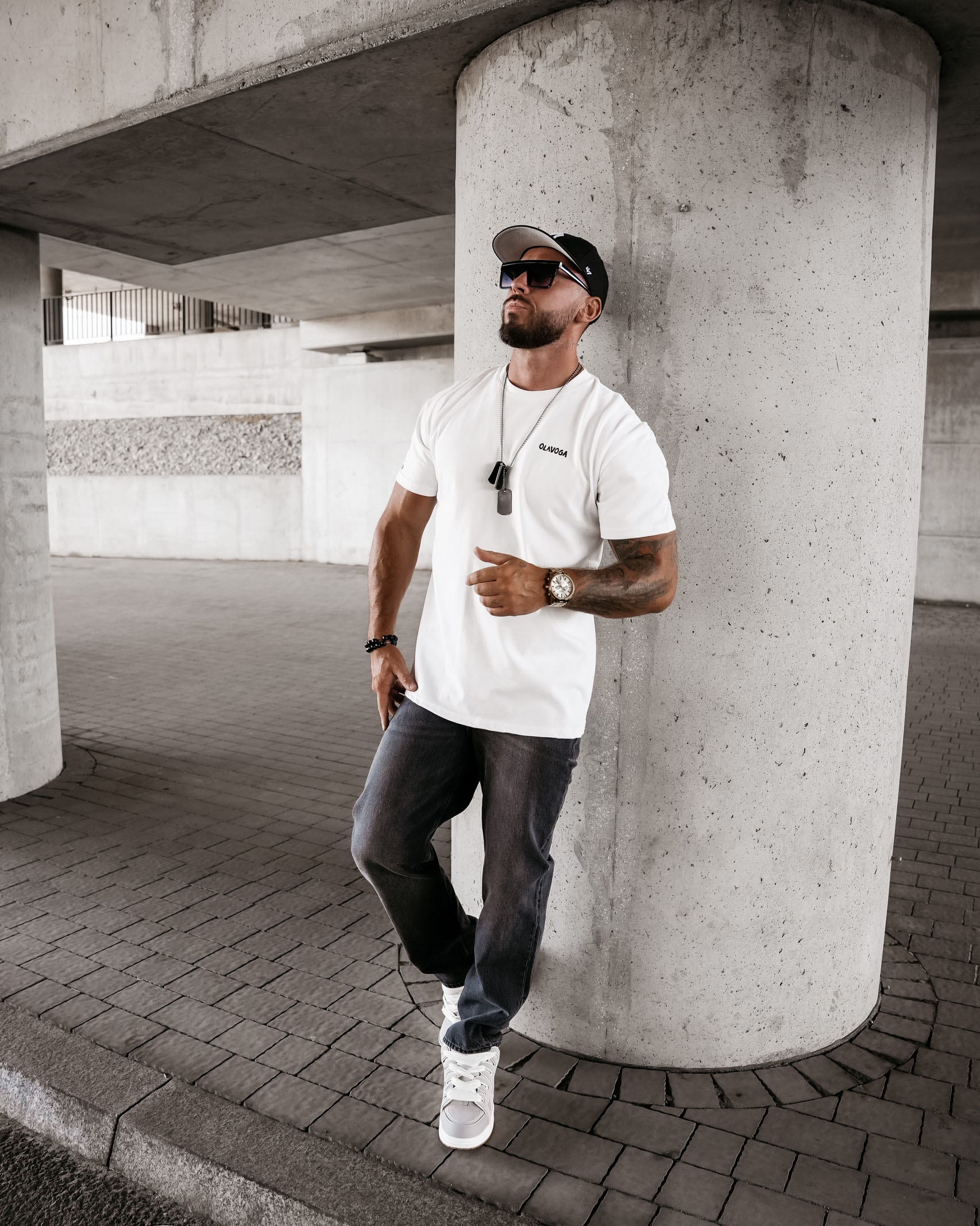 T-shirt męski oversize SAYER Ola Voga ecru