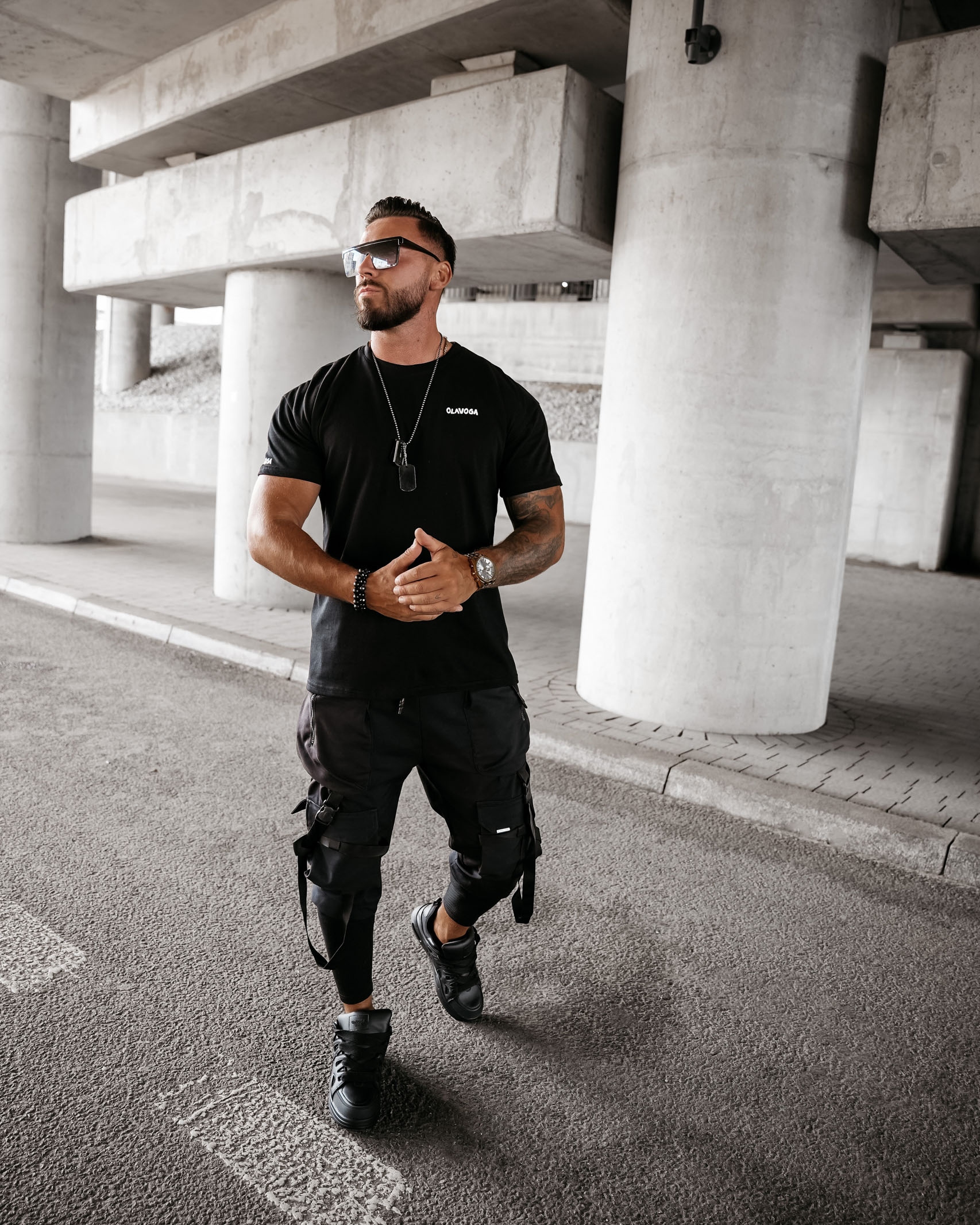 T-shirt męski oversize SAYER Ola Voga czarny