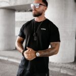 T-shirt męski oversize SAYER Ola Voga czarny