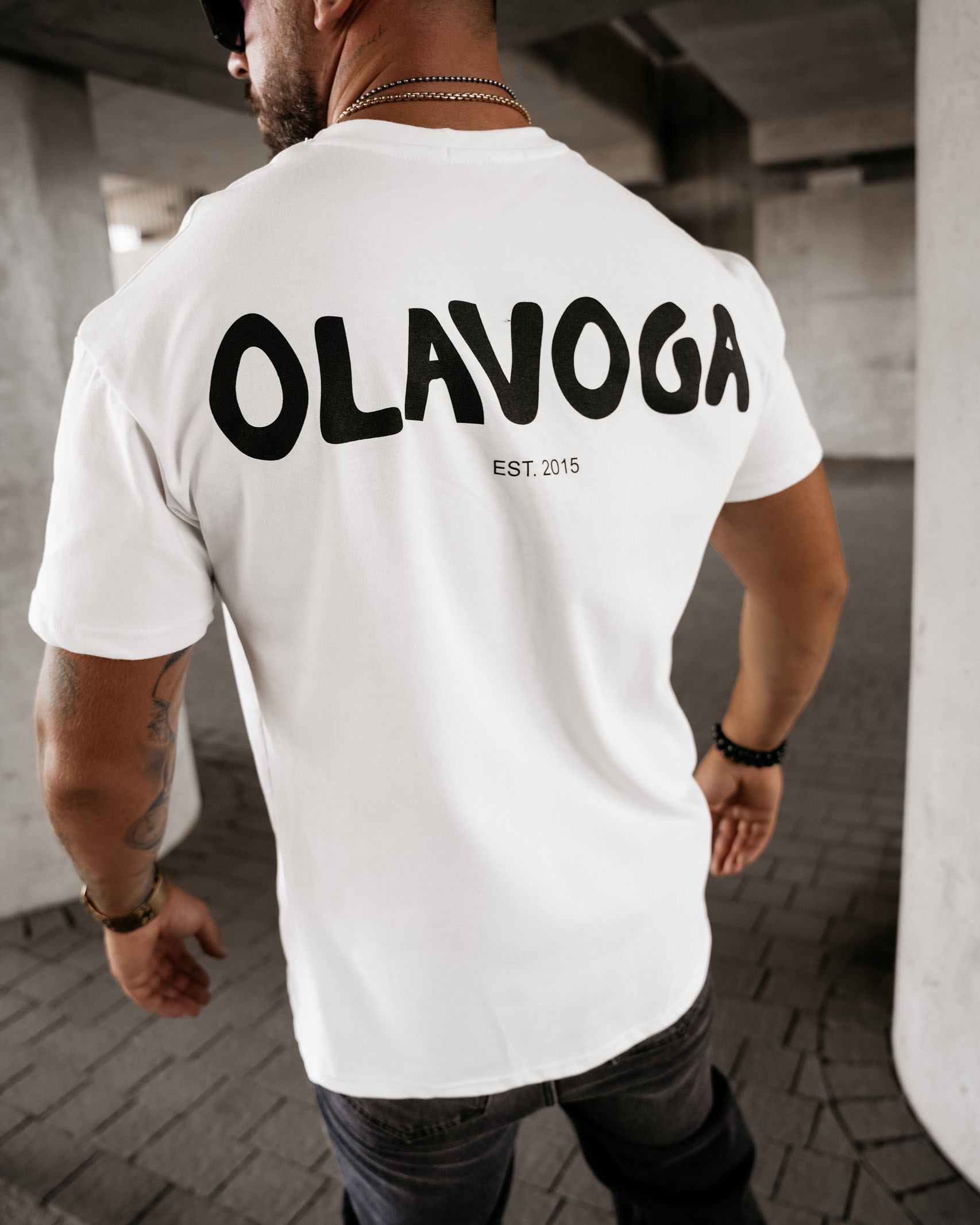 T-shirt męski oversize SAYER Ola Voga ecru