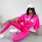 T-shirt oversize ROUGE Ola Voga amarantowy