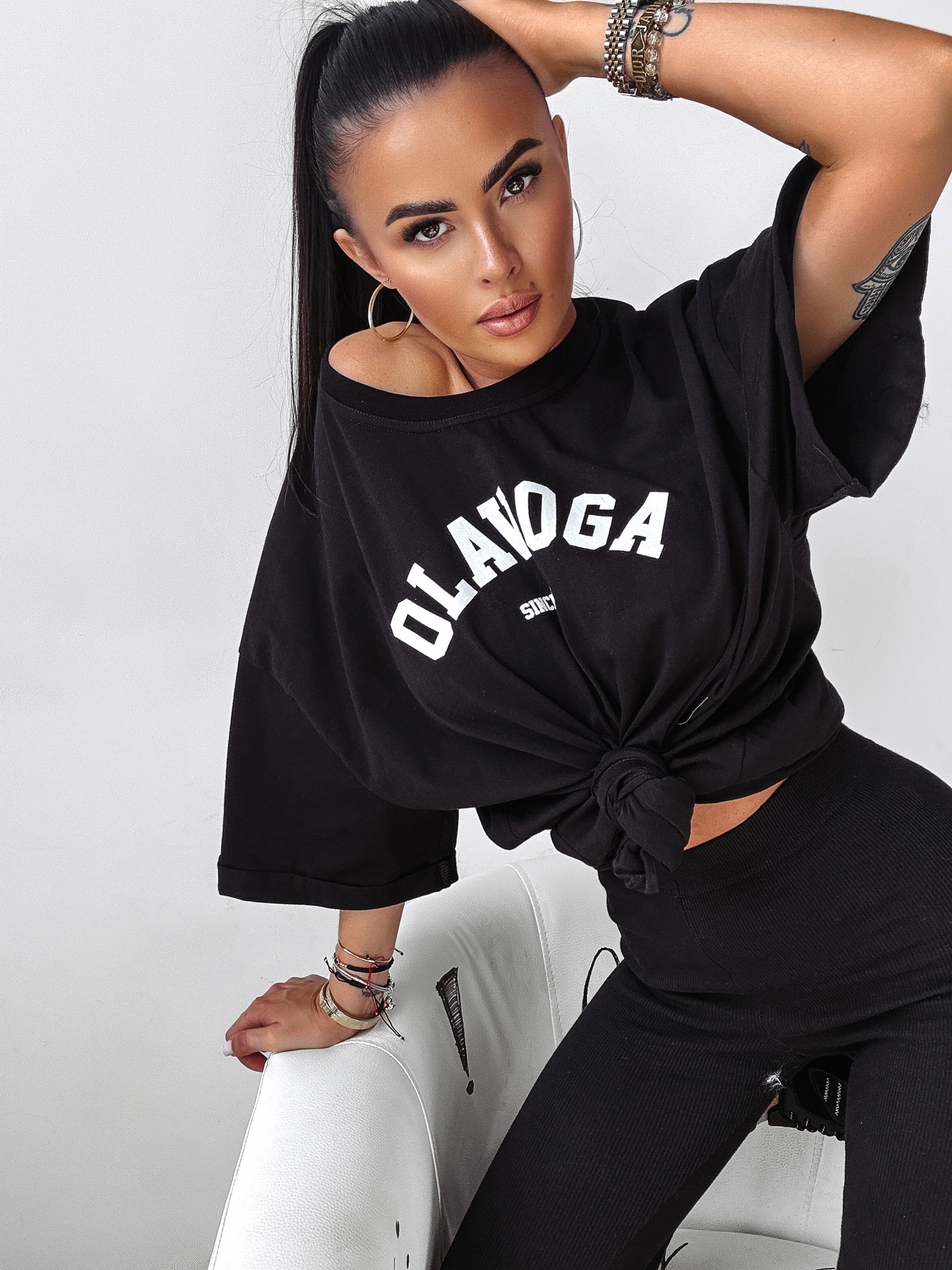 T-shirt oversize ROUGE Ola Voga czarny T-shirt oversize ROUGE Ola Voga czarny