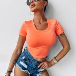 T-shirt elastyczny CHILLY Ola Voga koralowy