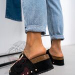 Klapki na platformie Madam Igizo czarne