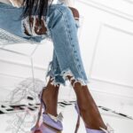 Czółenka satynowe Madam Secretti fioletowe