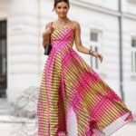 Sukienka wakacyjna NB Sombrero różowo-limonkowy