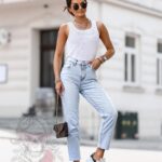 Top prążkowany Eternal biały