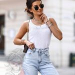 Top prążkowany Eternal biały