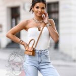 Top bez ramiączek Bert biały