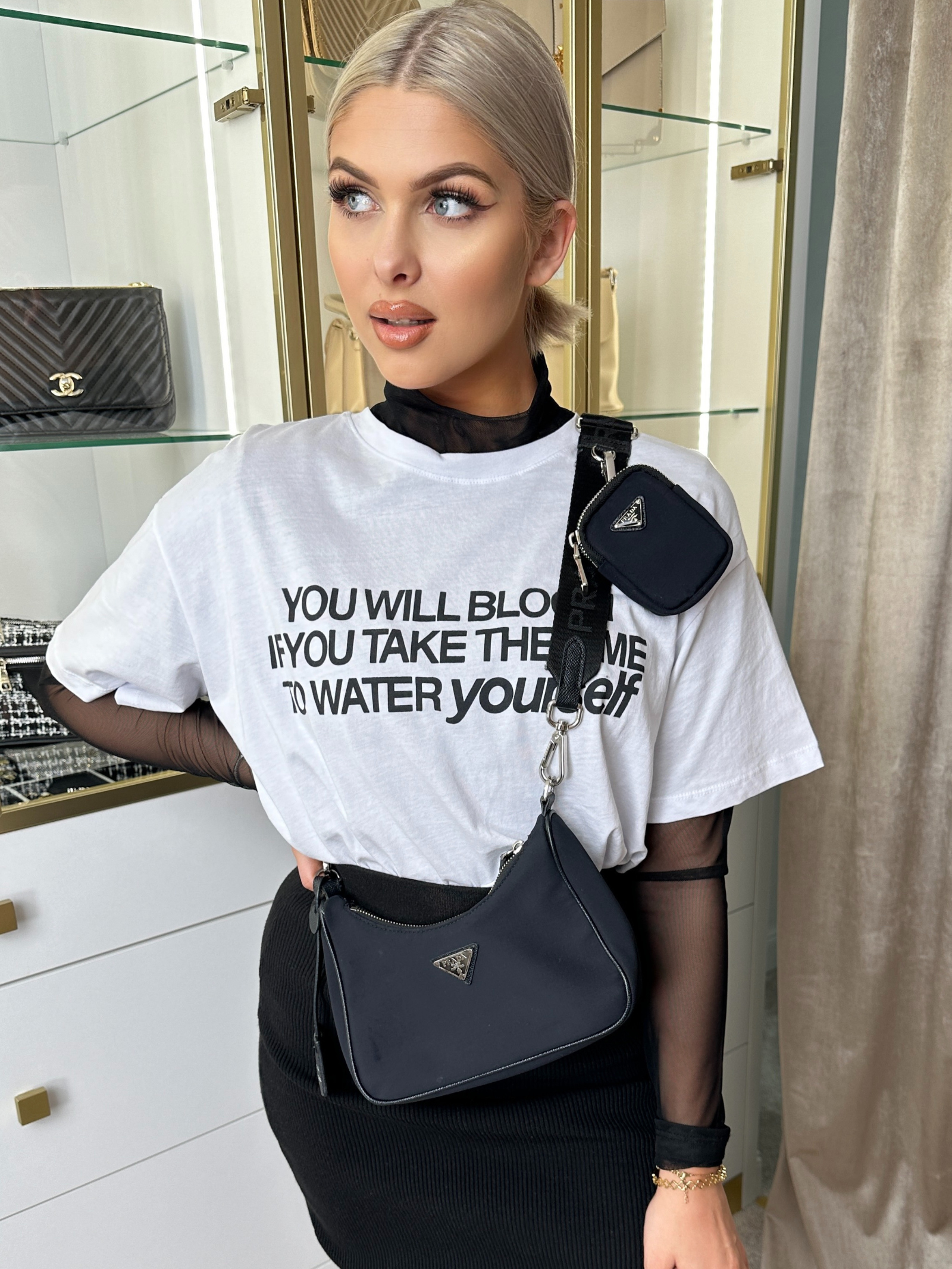 T-shirt oversize Yourself biały