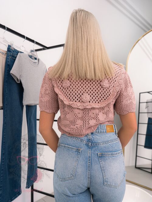 Bluzka sweterkowa Malina brudny róż