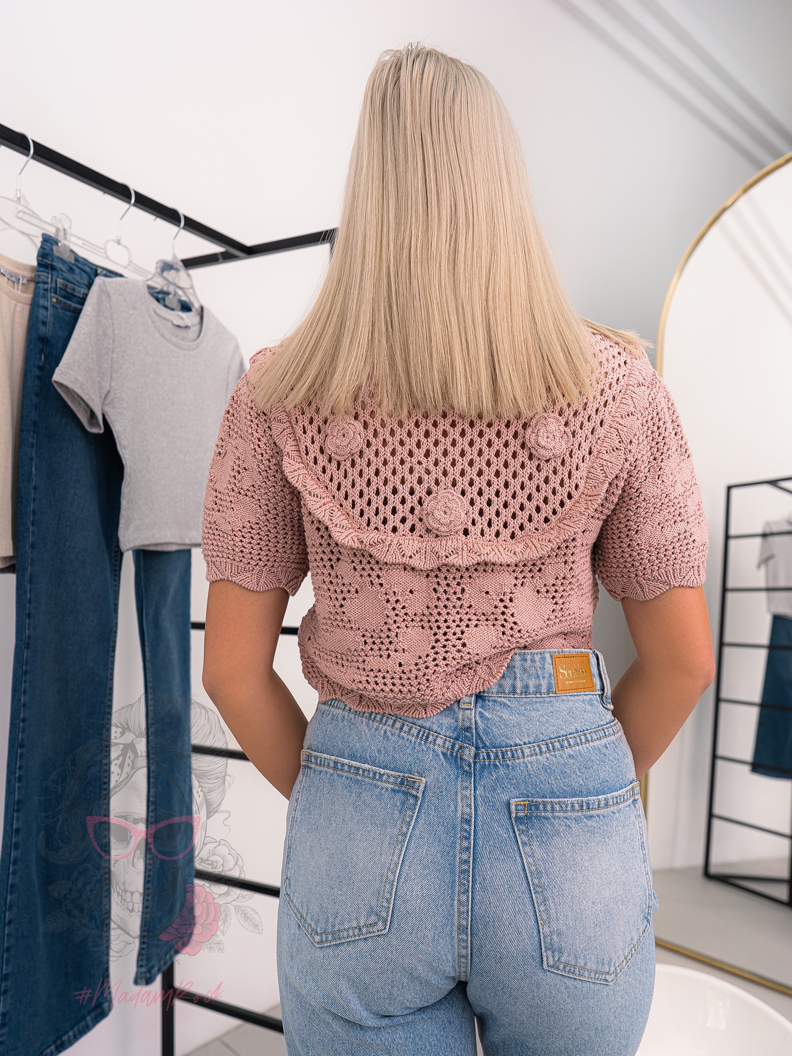 Bluzka sweterkowa Malina brudny róż