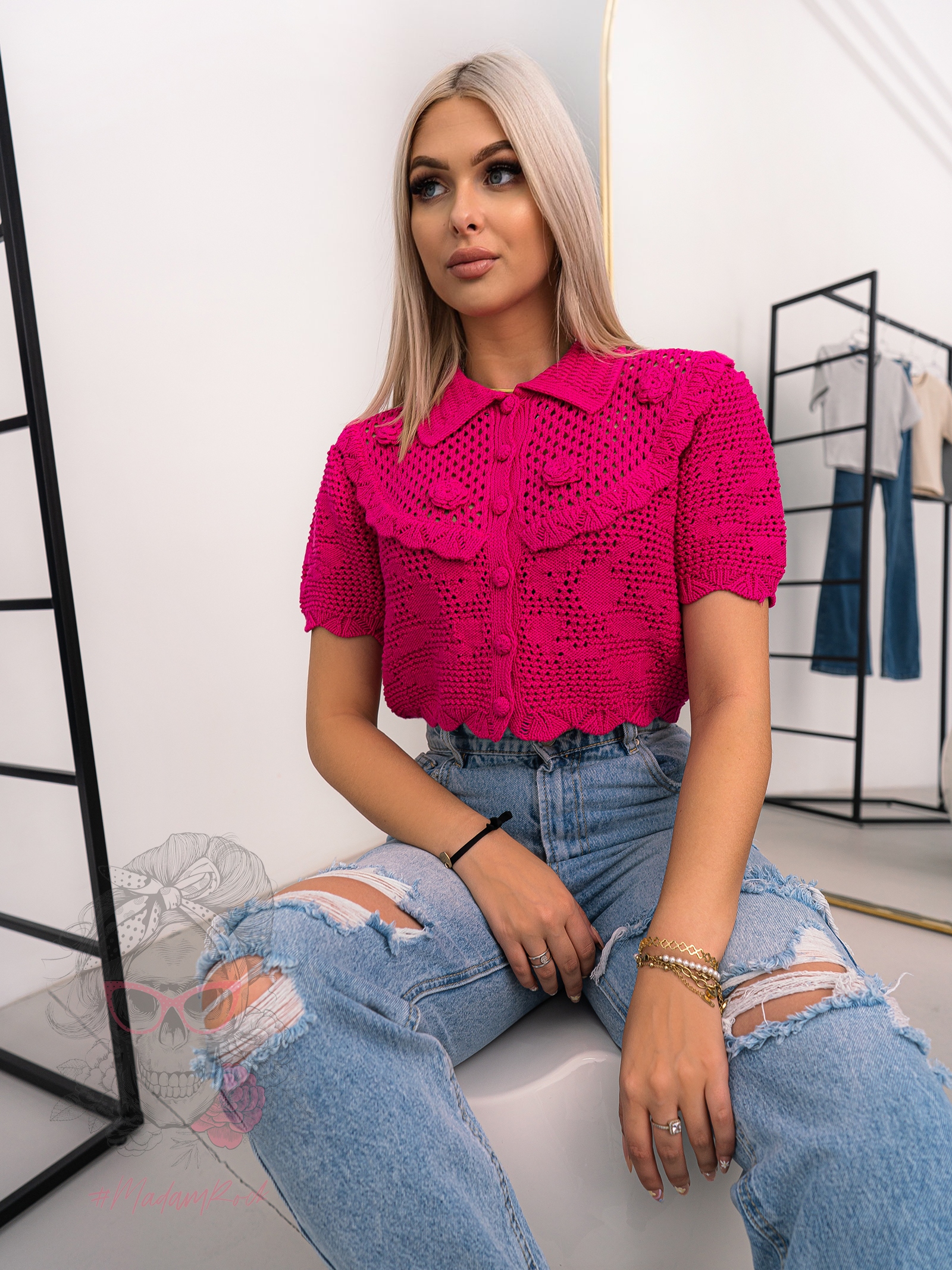 Bluzka sweterkowa Malina amarantowa