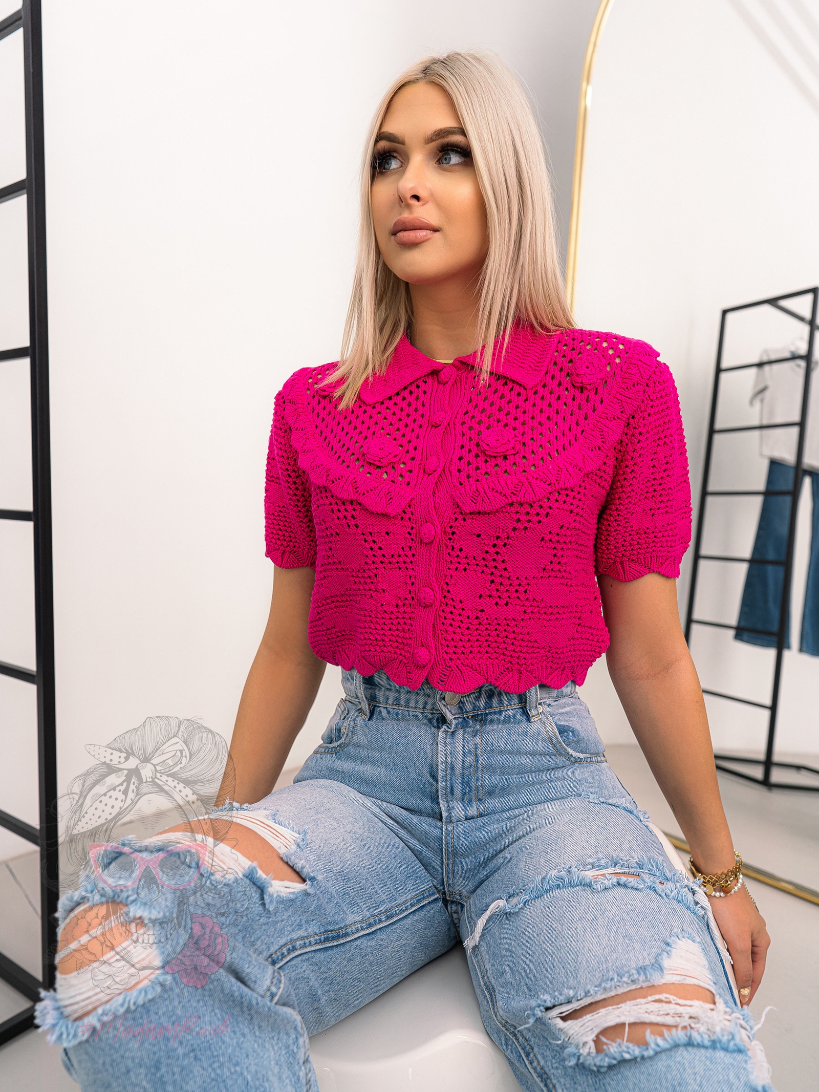 Bluzka sweterkowa Malina amarantowa