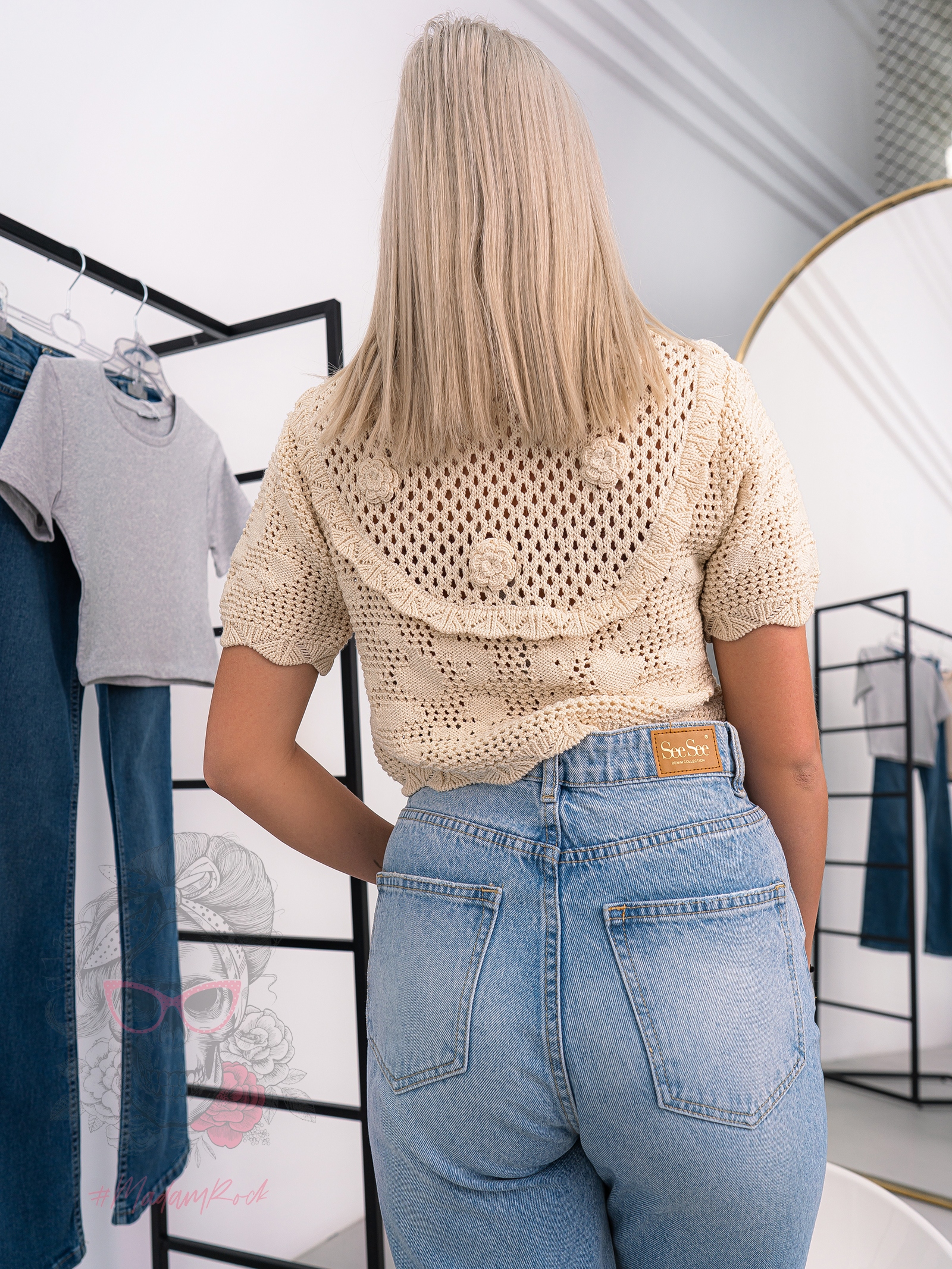 Bluzka sweterkowa Malina beżowa Bluzka sweterkowa Malina beżowa