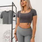 Crop top Lomi ciemnoszary