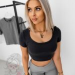 Crop top Lomi grafitowy