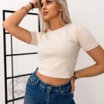 T-shirt short Poli beż melanż