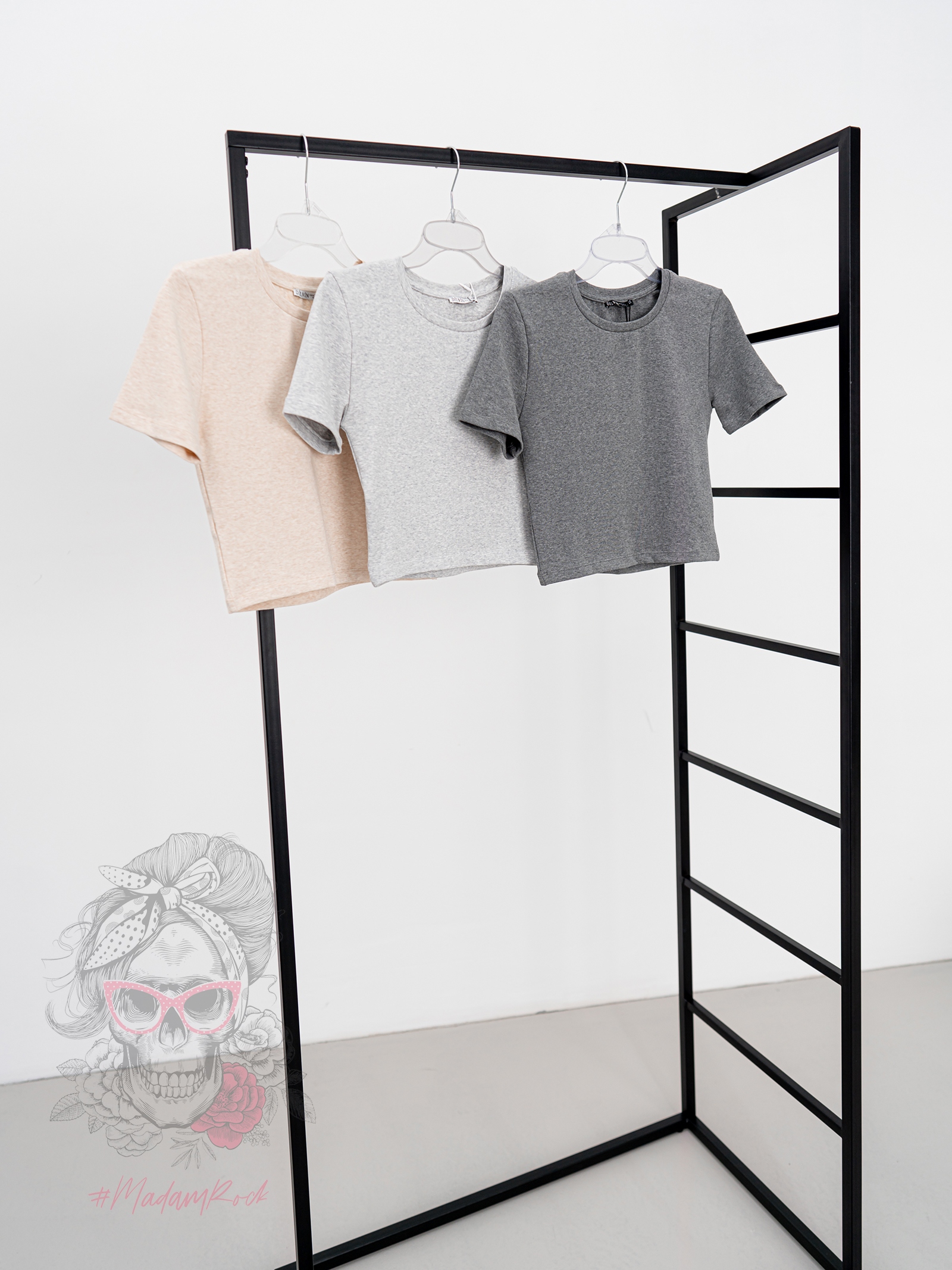 T-shirt short Poli beż melanż