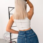 Top prążek Gure jasnoszary