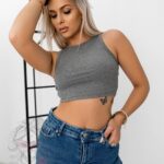 Top prążek Gure szary