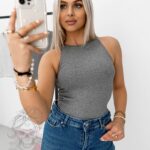 Top bokserka Dewan ciemnoszary