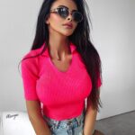 Bluzka z kołnierzykiem ARRAY Ola Voga n.róż