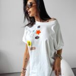 T-shirt oversize MULBERRY Ola Voga ecru