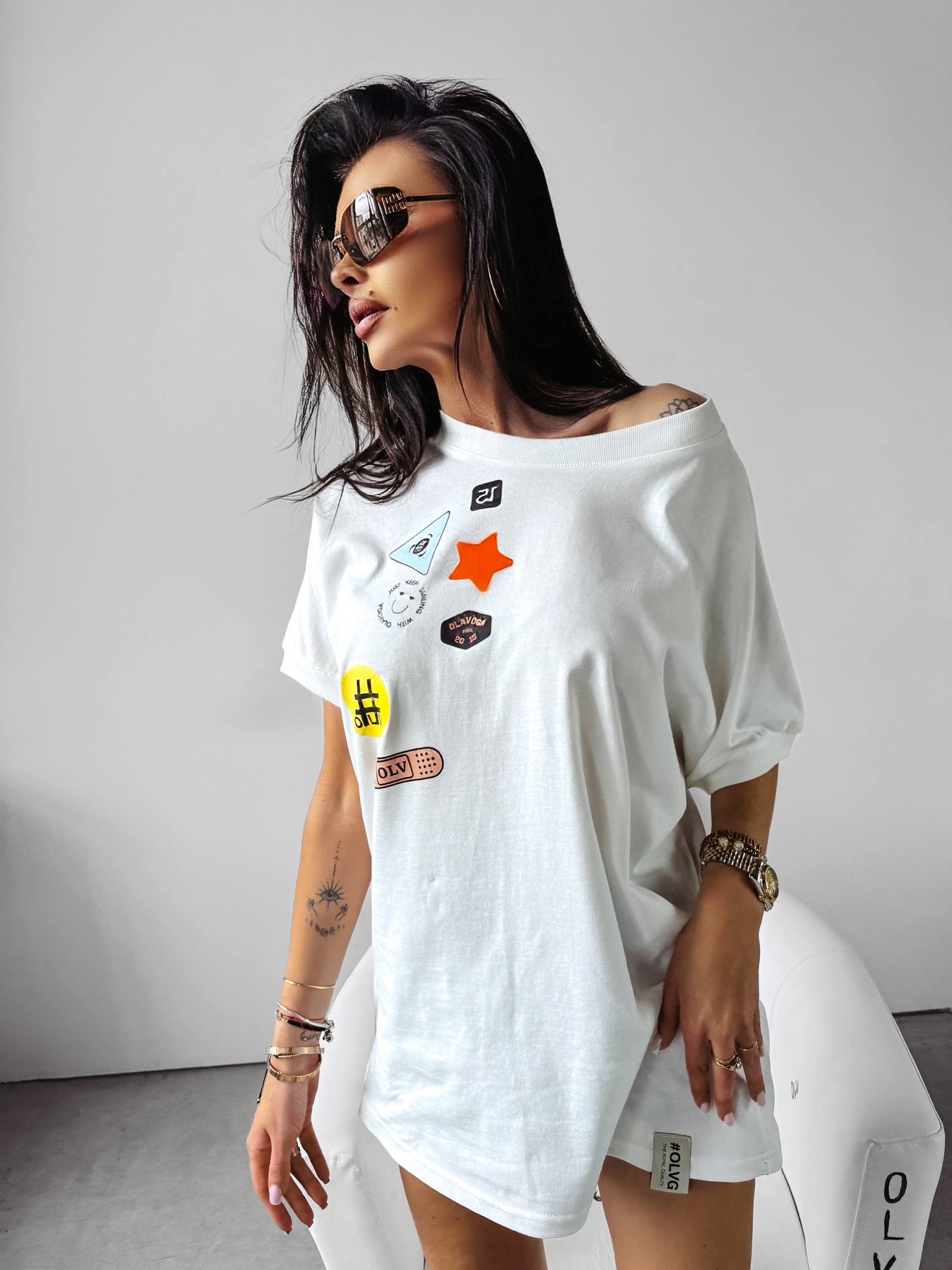T-shirt oversize MULBERRY Ola Voga ecru