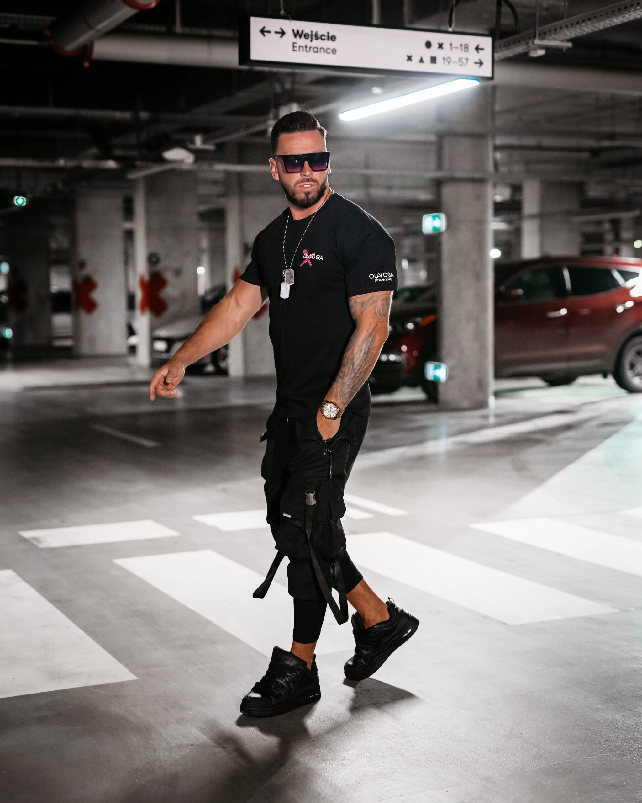 T-shirt bawełniany męski Haze Ola Voga czarny