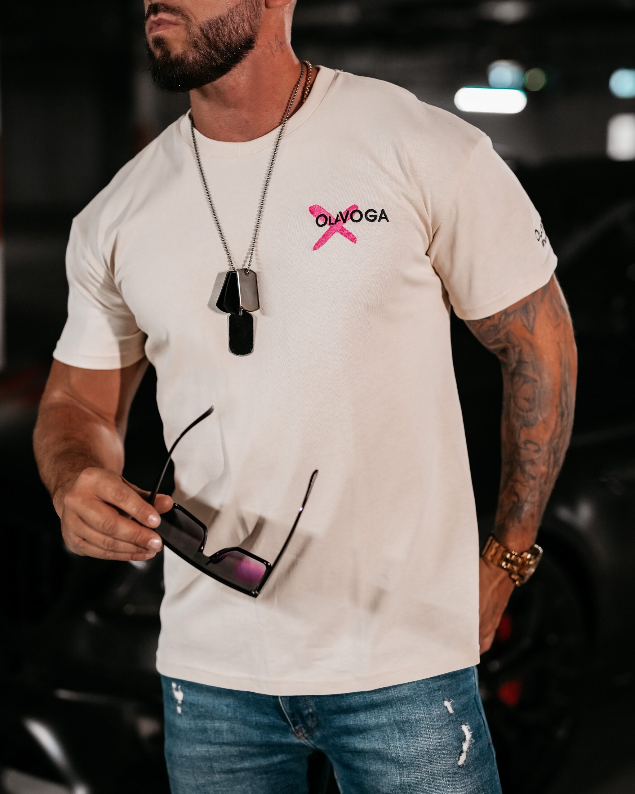 T-shirt bawełniany męski Haze Ola Voga beżowy T-shirt bawełniany męski Haze Ola Voga beżowy