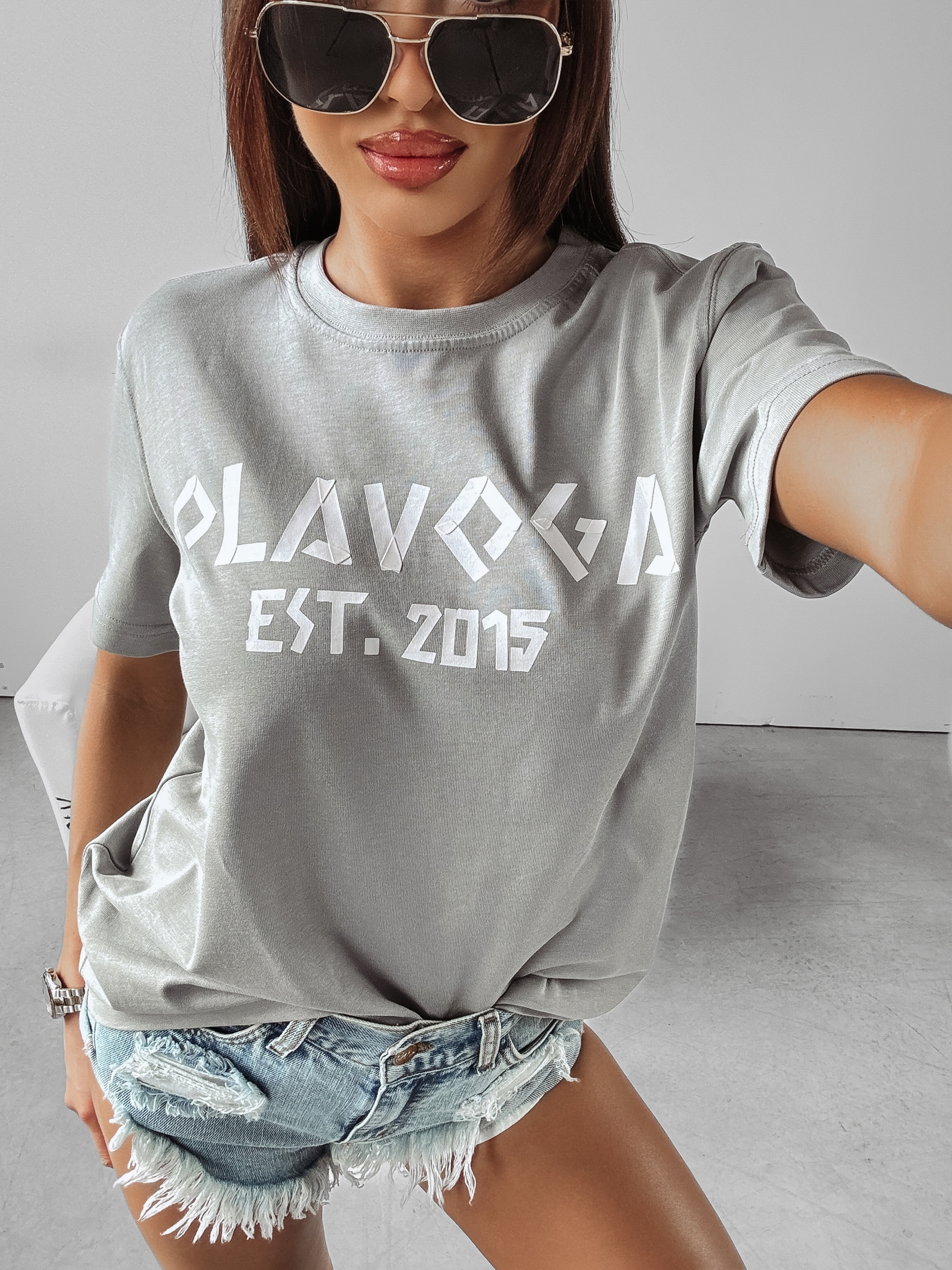 T-shirt damski Grecos Ola Voga j.szary