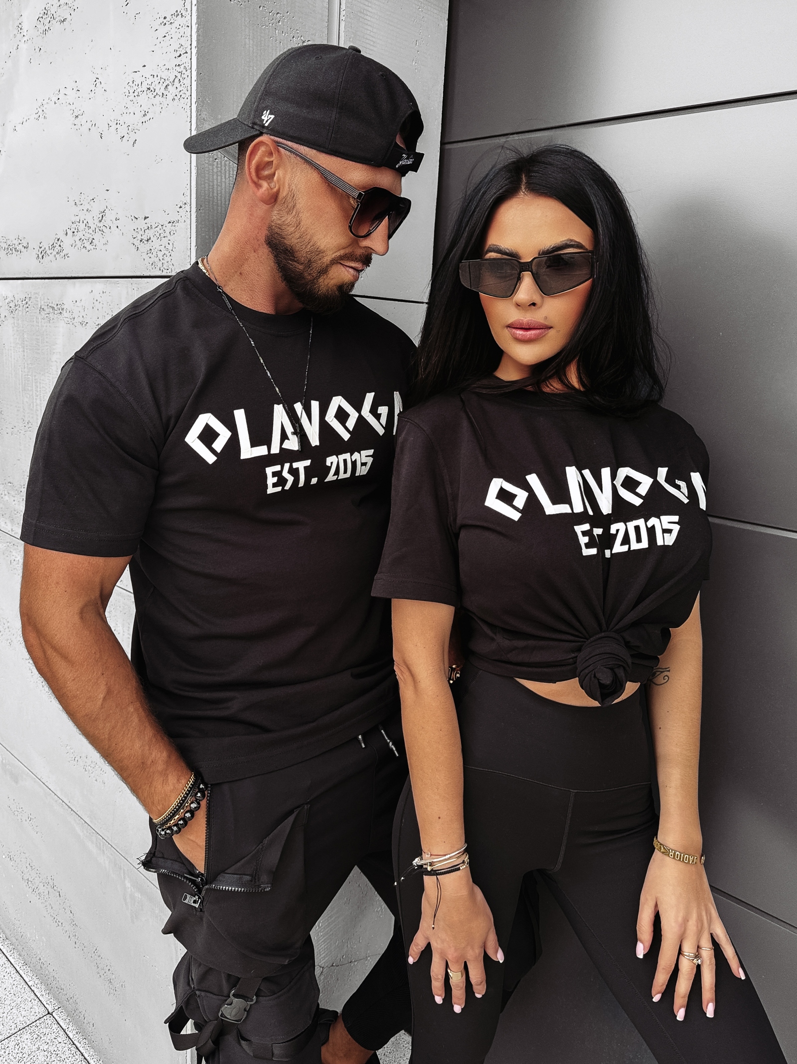 T-shirt męski logowany Grecos Men Ola Voga czarny