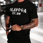 T-shirt męski logowany Grecos Men Ola Voga czarny