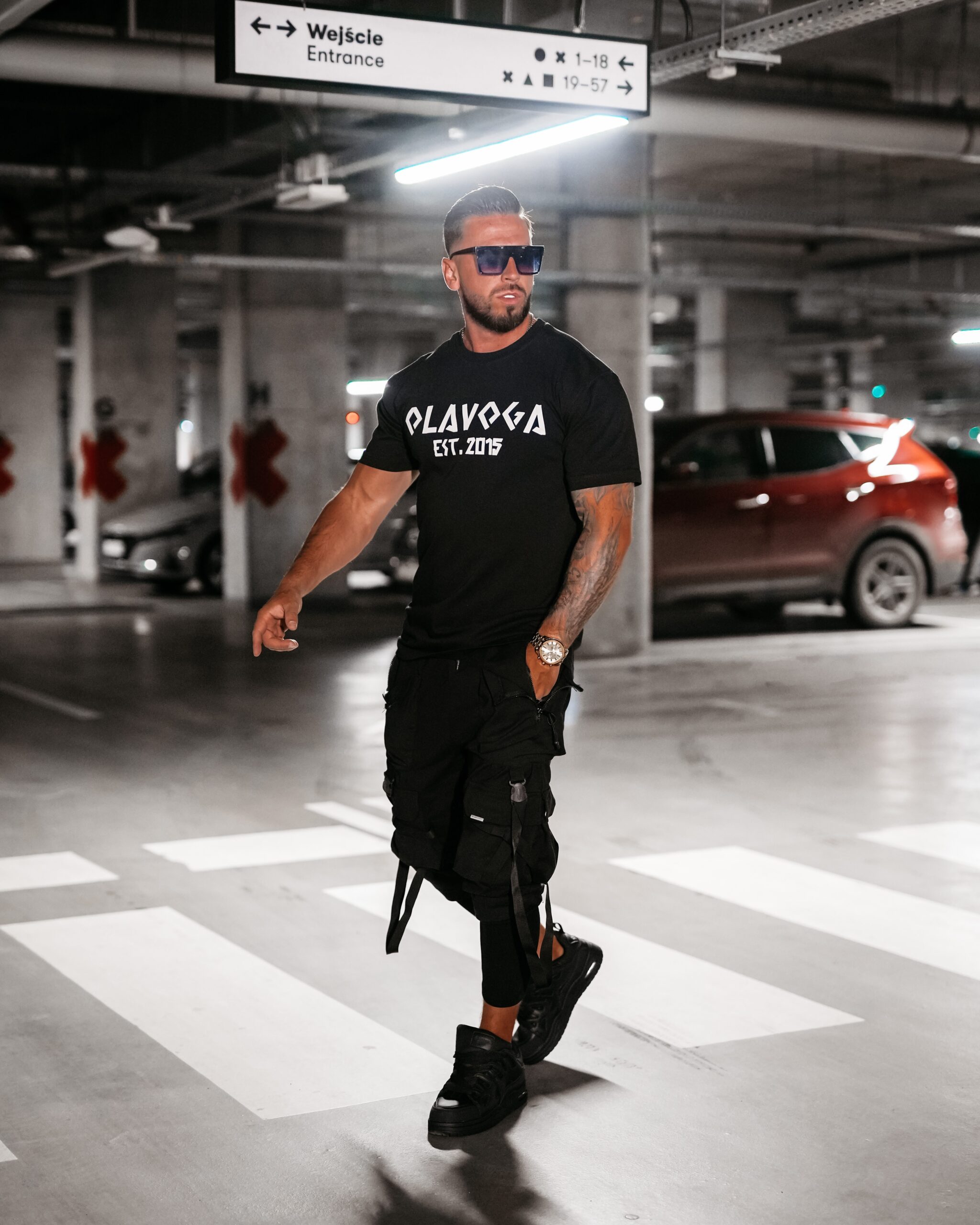 T-shirt męski logowany Grecos Men Ola Voga czarny