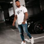 T-shirt męski logowany Grecos Men Ola Voga ecru