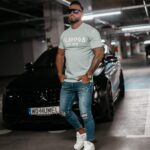 T-shirt męski logowany Grecos Men Ola Voga j.szary