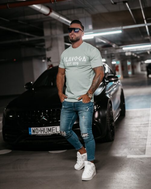 T-shirt męski logowany Grecos Men Ola Voga j.szary