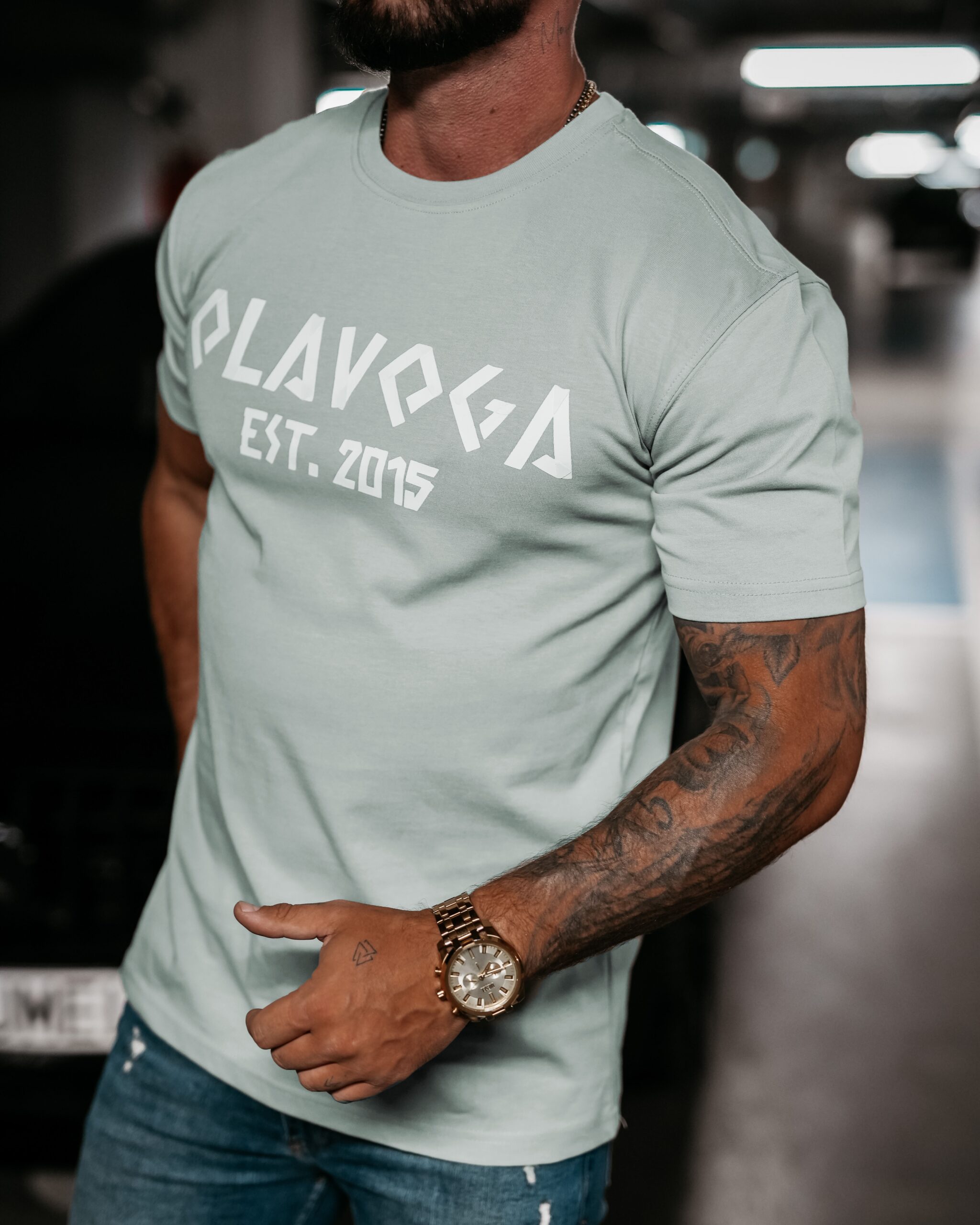 T-shirt męski logowany Grecos Men Ola Voga j.szary T-shirt męski logowany Grecos Men Ola Voga j.szary