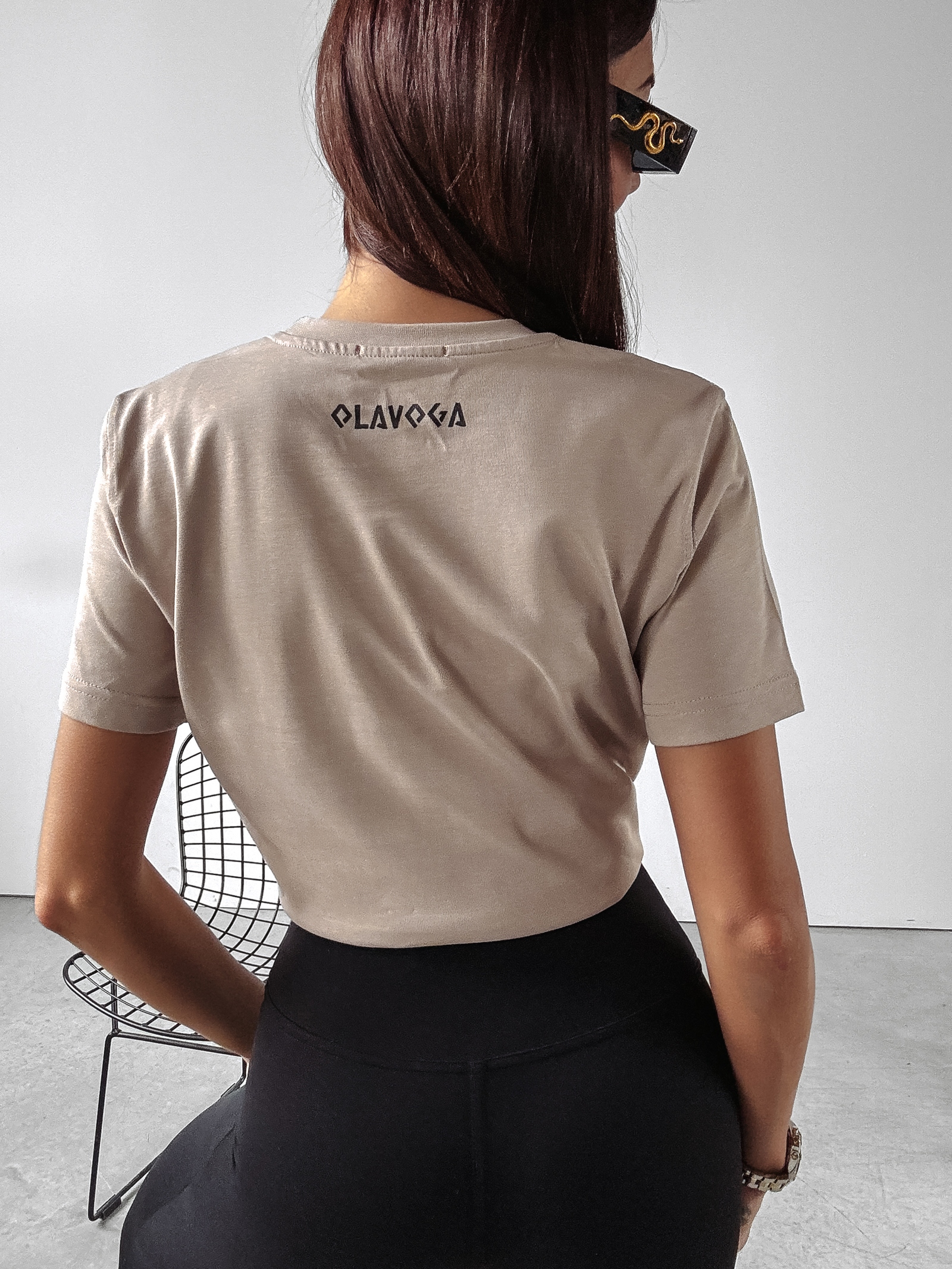 T-shirt damski Grecos Ola Voga beżowy