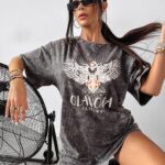 T-shirt damski z nadrukiem Juniper Ola Voga czarny