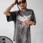 T-shirt damski z nadrukiem Juniper Ola Voga czarny