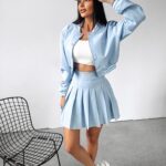 -wyprzedane-Komplet ze spódnicą Answear Ola Voga błękitny