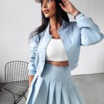 -wyprzedane-Komplet ze spódnicą Answear Ola Voga błękitny