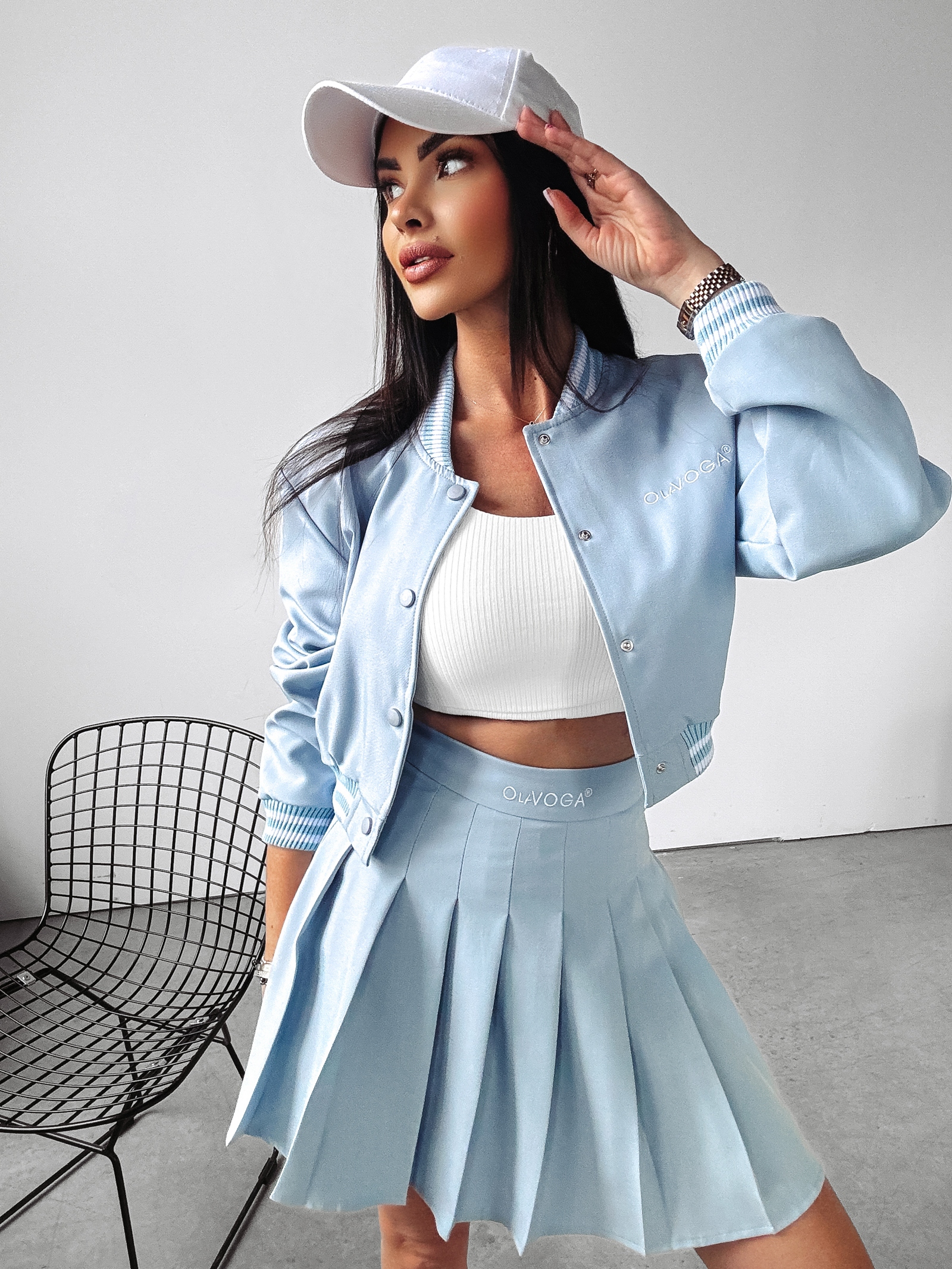 -wyprzedane-Komplet ze spódnicą Answear Ola Voga błękitny -wyprzedane-Komplet ze spódnicą Answear Ola Voga błękitny