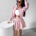 -wyprzedane-Komplet ze spódnicą Answear Ola Voga pudrowy róż