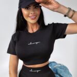 Komplet prążkowany CORDY OLAVOGA czarny