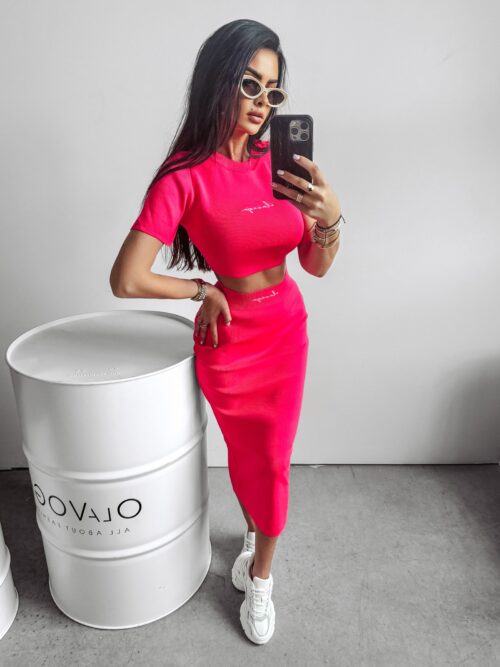 Komplet prążkowany Cordy Ola Voga n.róż