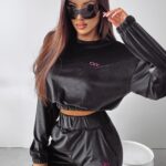 -wyprzedane-Komplet welurowy Pearls Ola Voga czarny