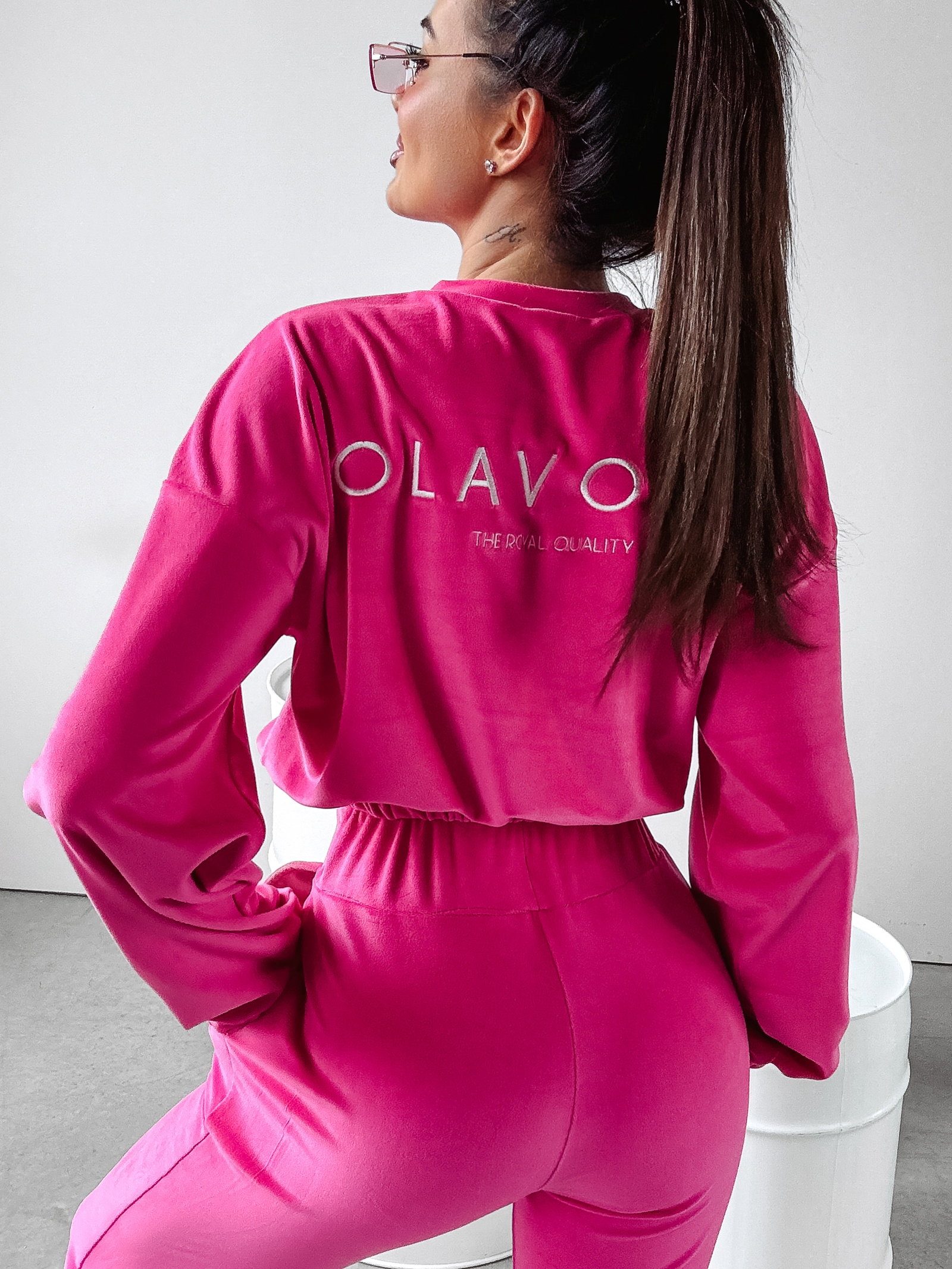 Komplet welurowy Pearls Ola Voga amarantowy Komplet welurowy Pearls Ola Voga amarantowy